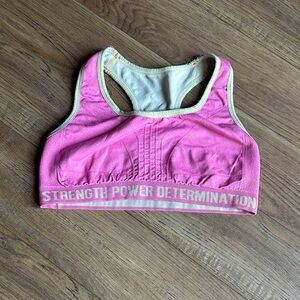 Pink Sports Bra with Motivational Text